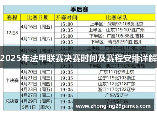 2025年法甲联赛决赛时间及赛程安排详解 2025年法甲联赛决赛时间及赛程安排详解